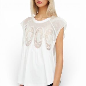 Chloe Lace Medallion Blouse Size Small